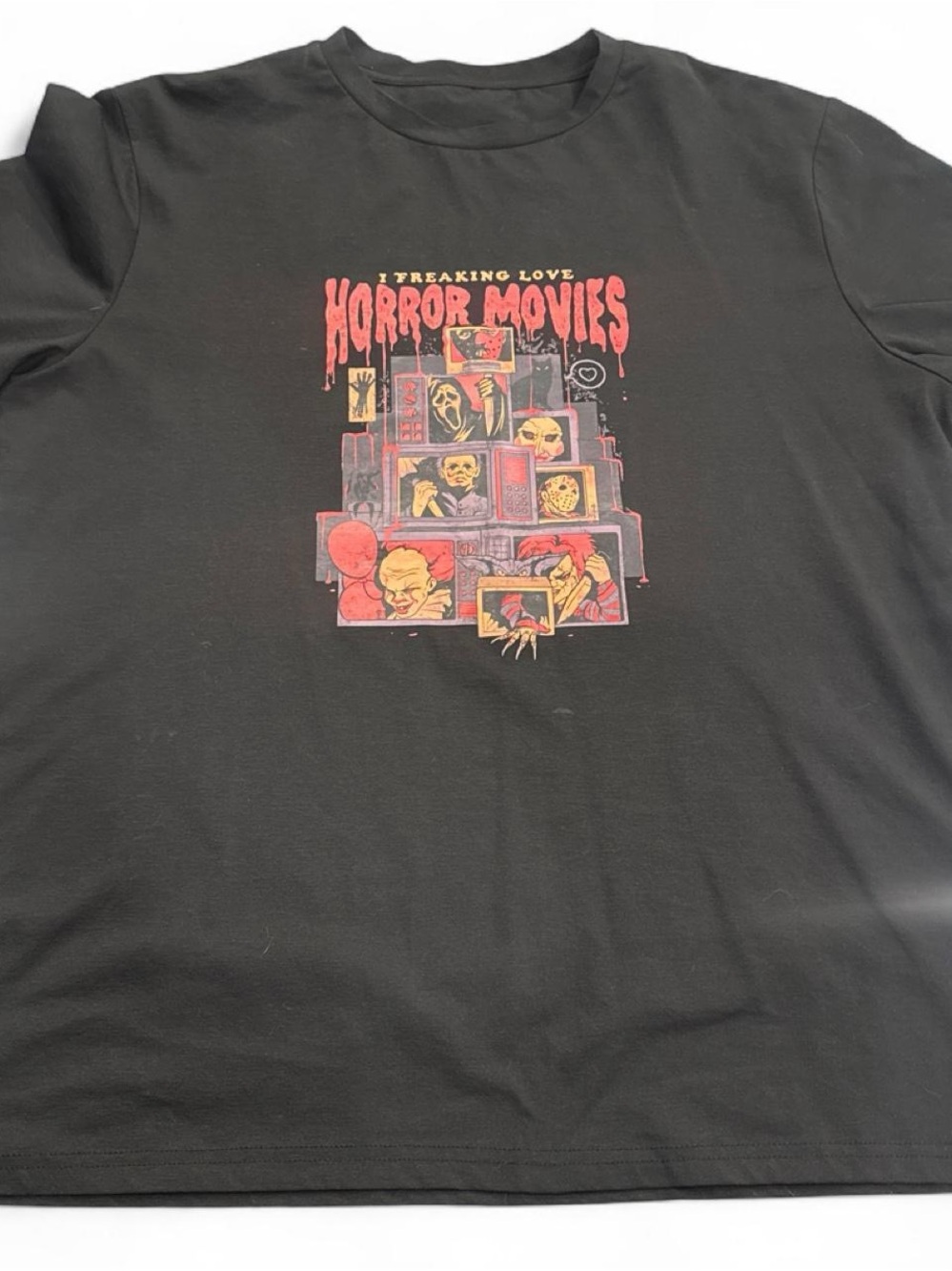 Black Graphic 'Horror Movies' Short-Sleeve Tee - Men